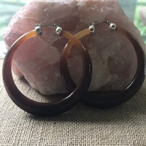 Large Faux Shell Hoop Earrings